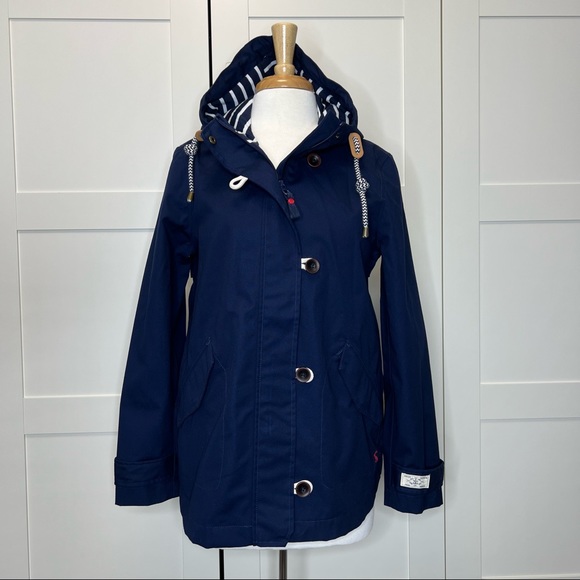 Joules Jackets & Blazers - Joules Navy Raincoat Rain Jacket 8 Hooded
